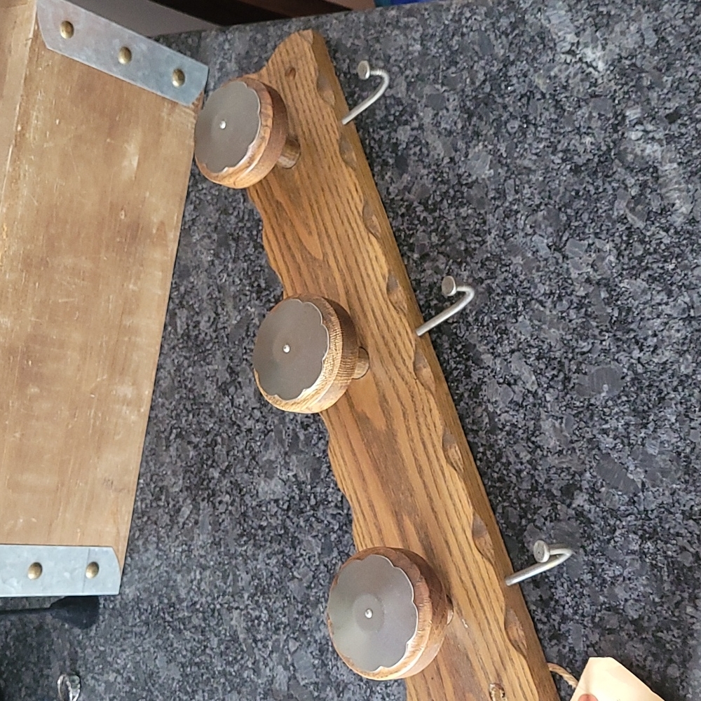 Handcrafted Solid Oak Wood Coat/Hat Rack